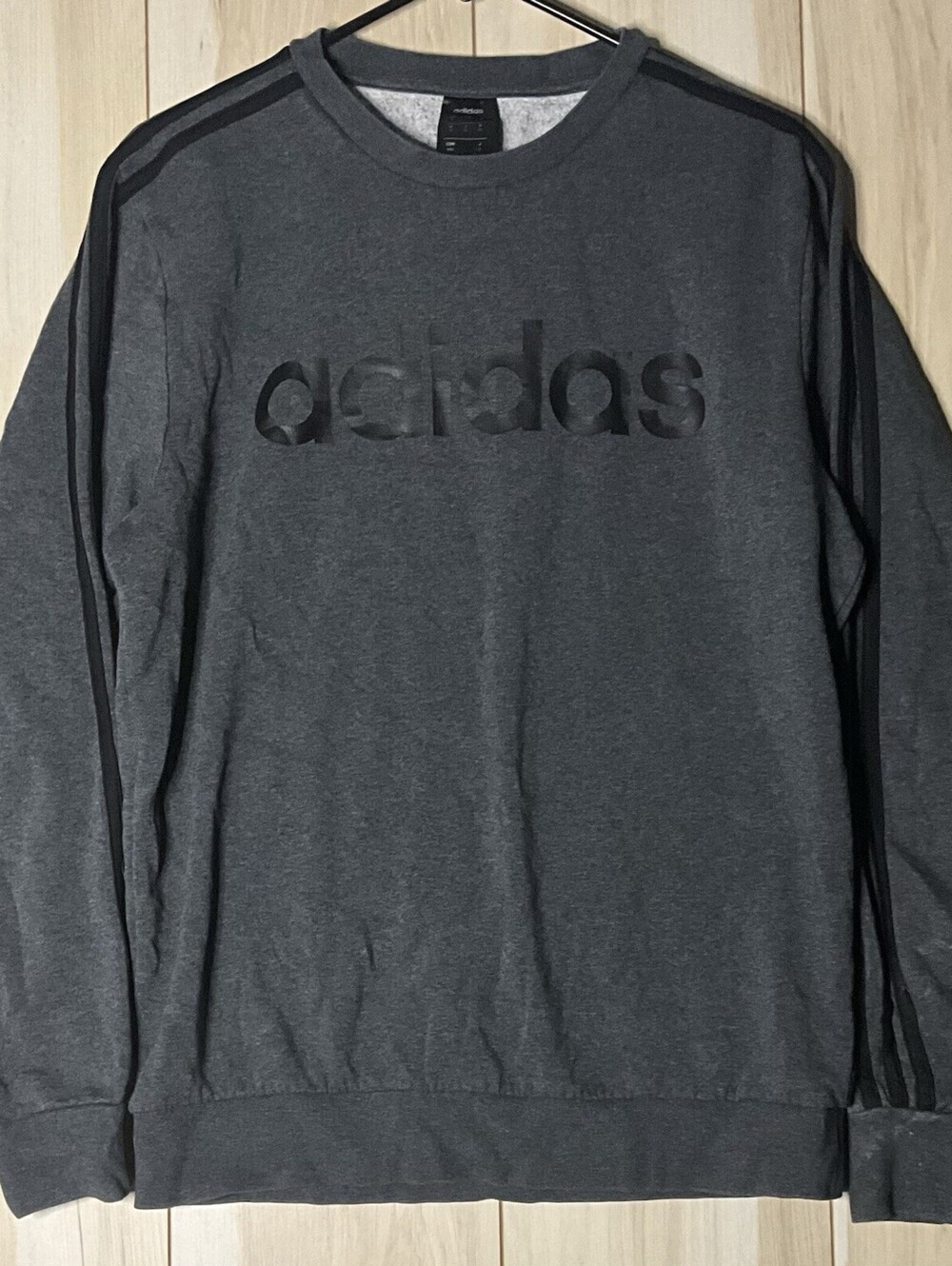 Adidas Sweatshirt Mens Medium Pullover Fleece Athleisure Gym Training Gray